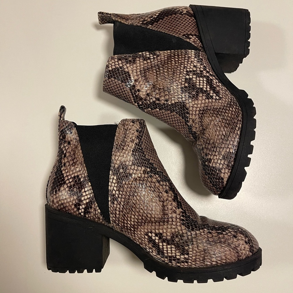 Snakeskin Ankle Booties 9 - Picture 6 of 12